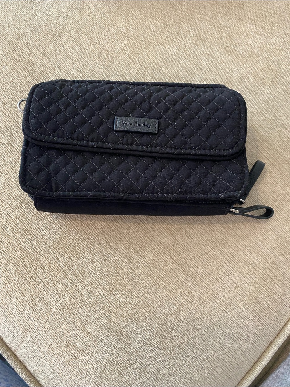 Vera Bradley Black Quilted Wallet Crossbody